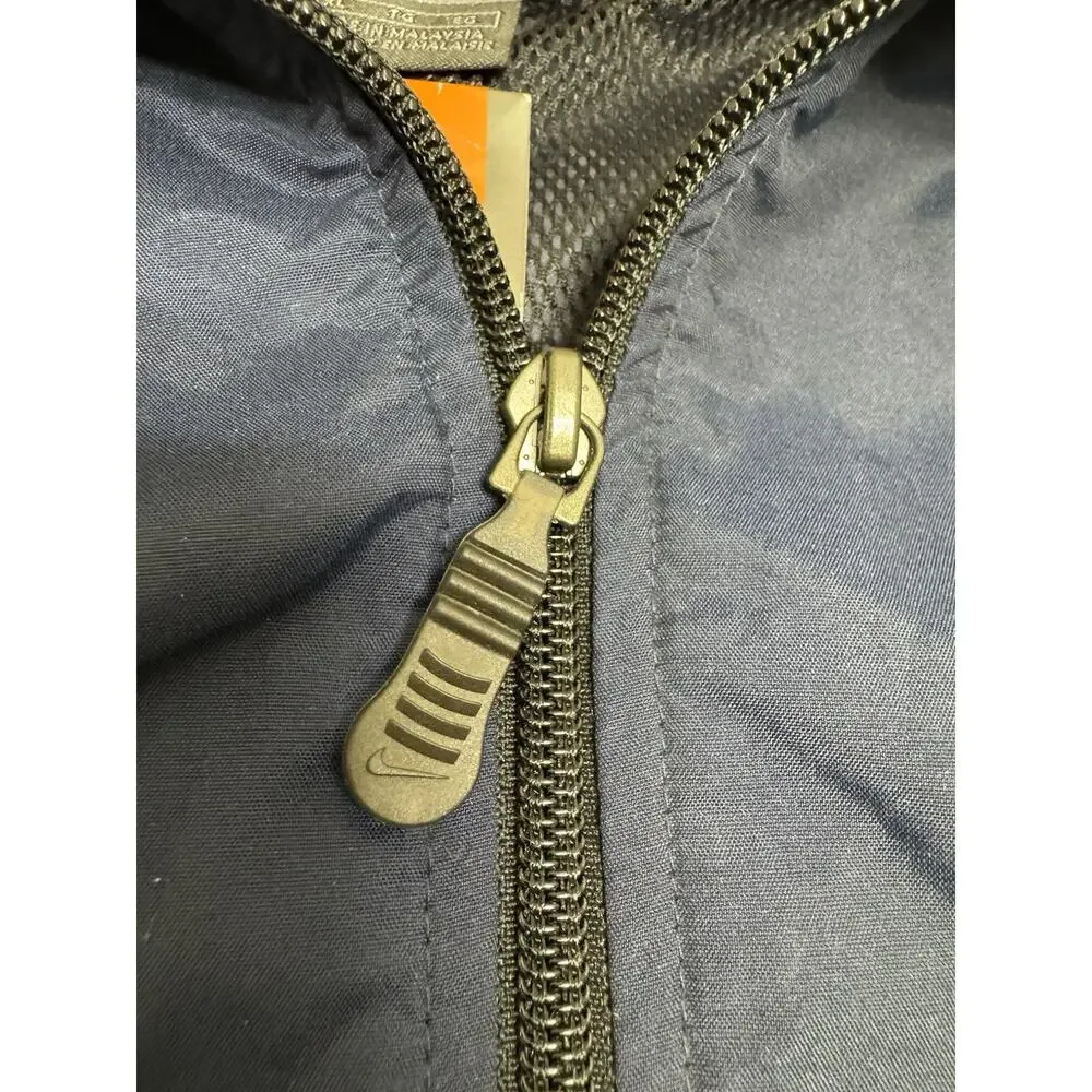 VTG NWT Nike Gray Tag XL Dark Navy Blue Full Zip Mesh Lined Windbreaker Jacket